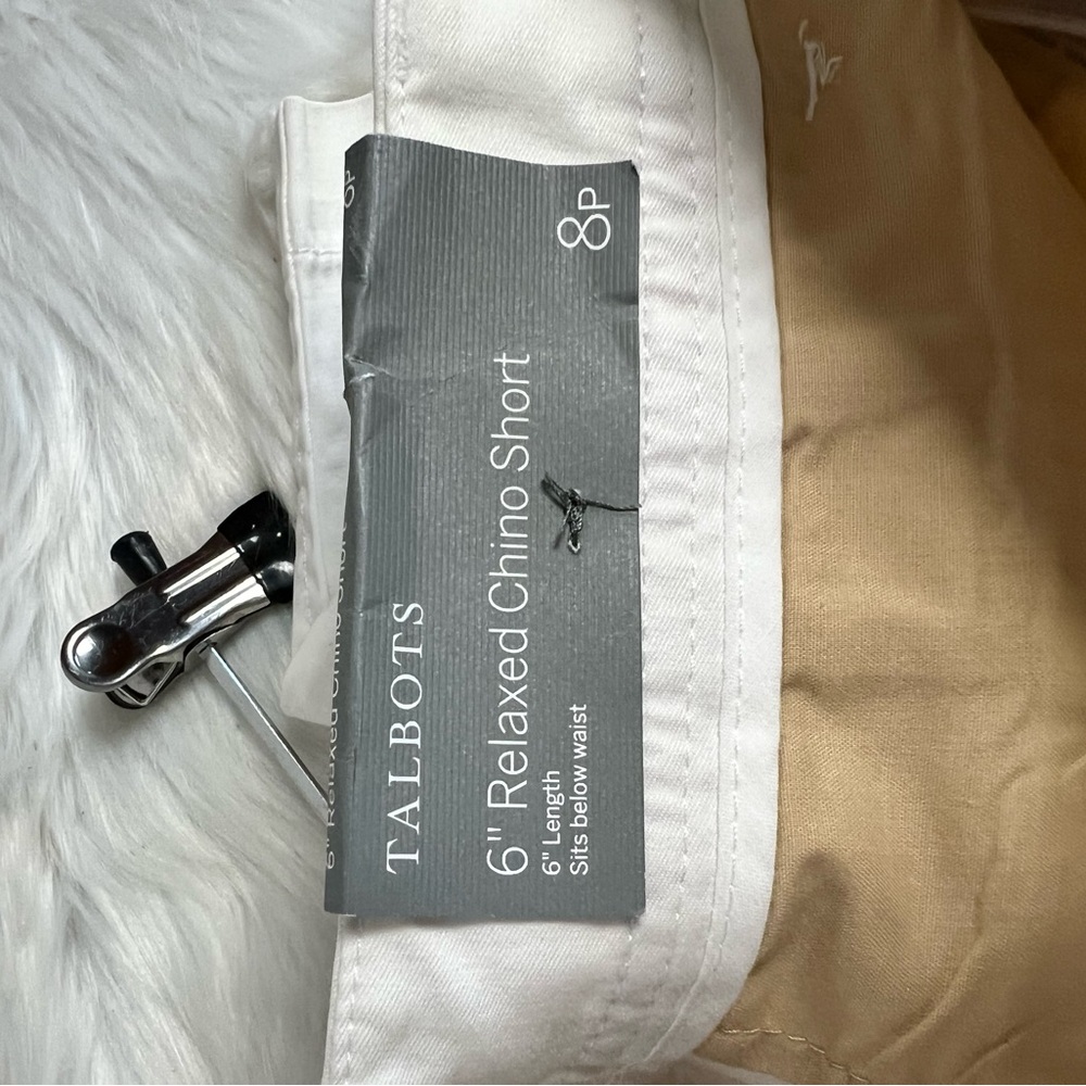 Talbots White Bermuda Shorts Tailored Cotton Blend - Picture 7 of 7